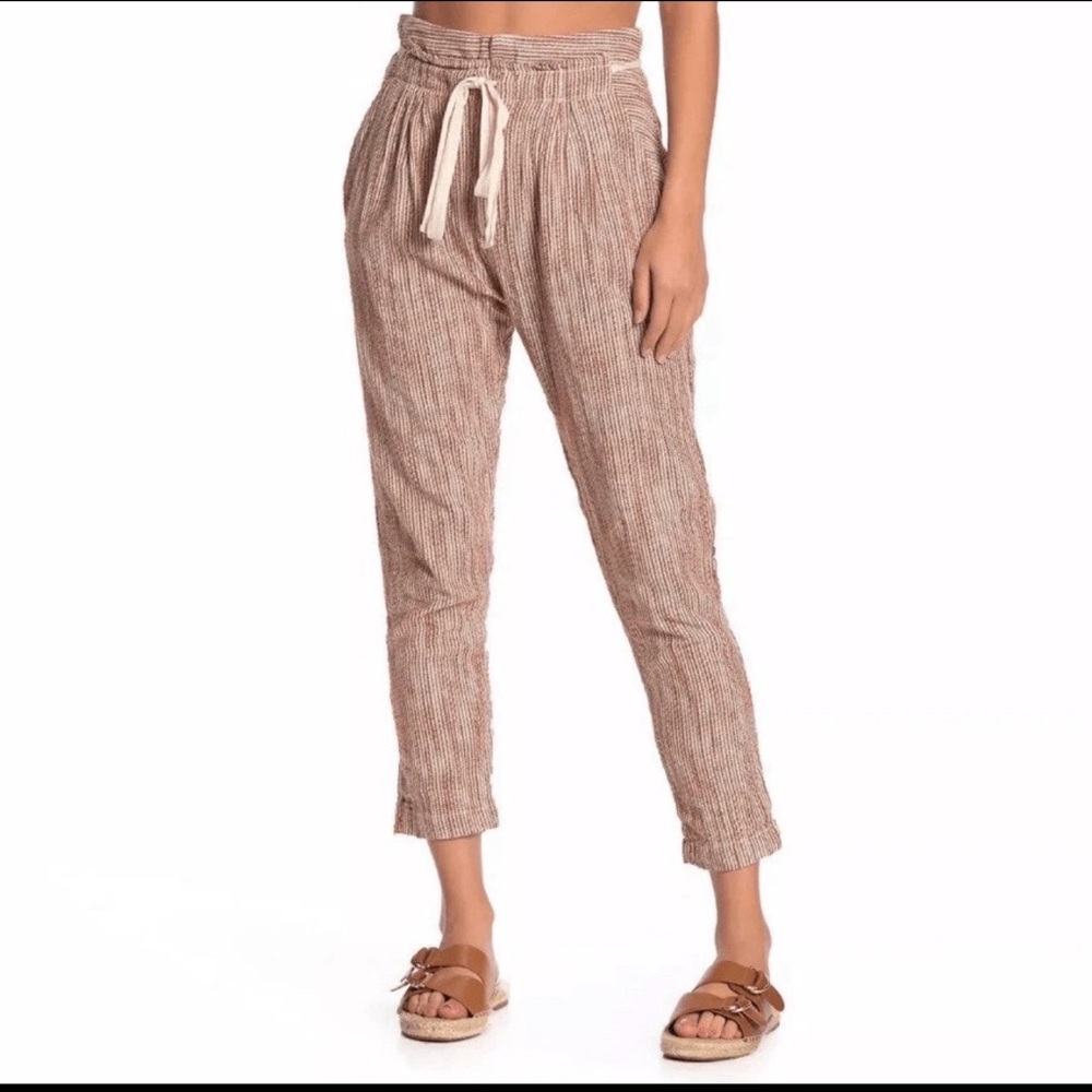 Free People Taupe Blush Cropped Drawstring Pants